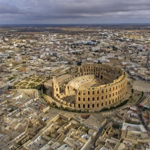 Amphitheatre-of-El-Jem-Tunisia-Aerial-view